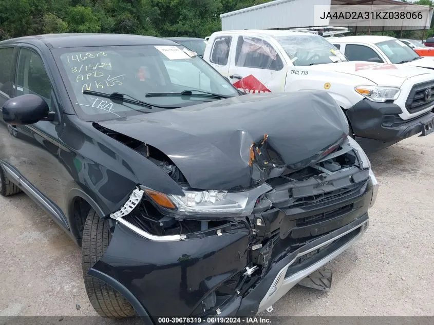 JA4AD2A31KZ038066 2019 Mitsubishi Outlander Es