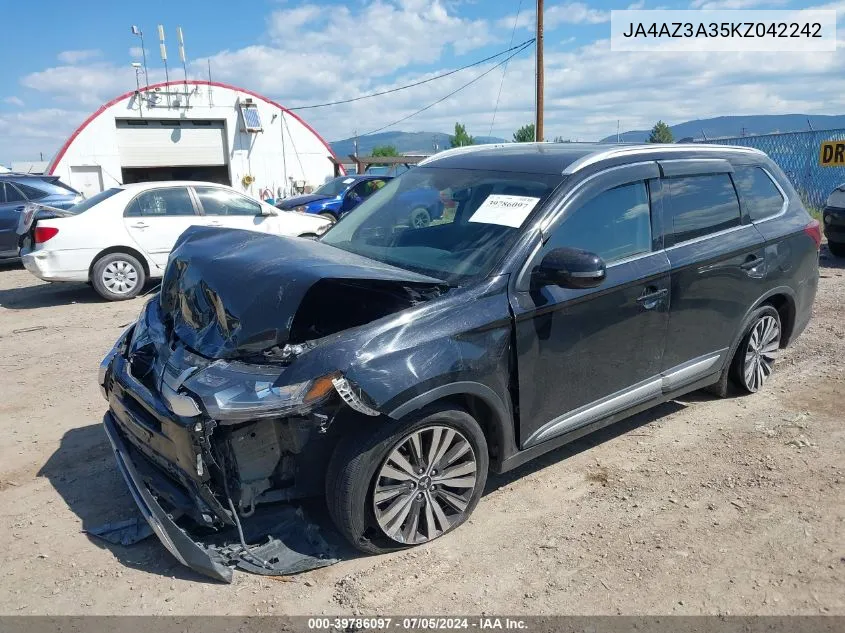 2019 Mitsubishi Outlander Sel VIN: JA4AZ3A35KZ042242 Lot: 39786097