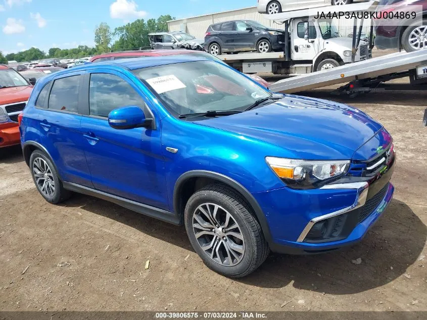 2019 Mitsubishi Outlander Sport 2.0 Es VIN: JA4AP3AU8KU004869 Lot: 39806575