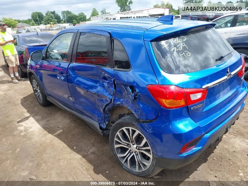 2019 Mitsubishi Outlander Sport 2.0 Es VIN: JA4AP3AU8KU004869 Lot: 39806575