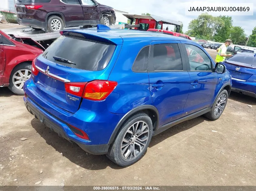 2019 Mitsubishi Outlander Sport 2.0 Es VIN: JA4AP3AU8KU004869 Lot: 39806575