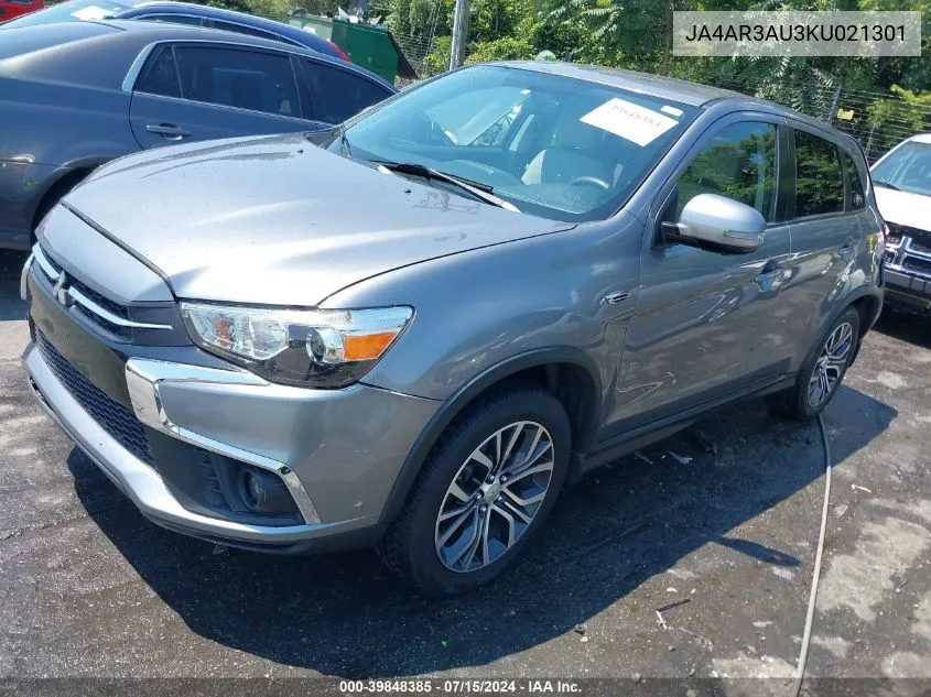 2019 Mitsubishi Outlander Sport 2.0 Es/2.0 Le/2.0 Se/2.0 Sp VIN: JA4AR3AU3KU021301 Lot: 39848385