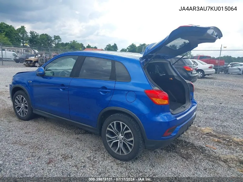 2019 Mitsubishi Outlander Sport 2.0 Es VIN: JA4AR3AU7KU015064 Lot: 39878101