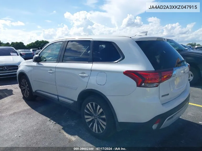 JA4AD2A3XKZ047915 2019 Mitsubishi Outlander Es