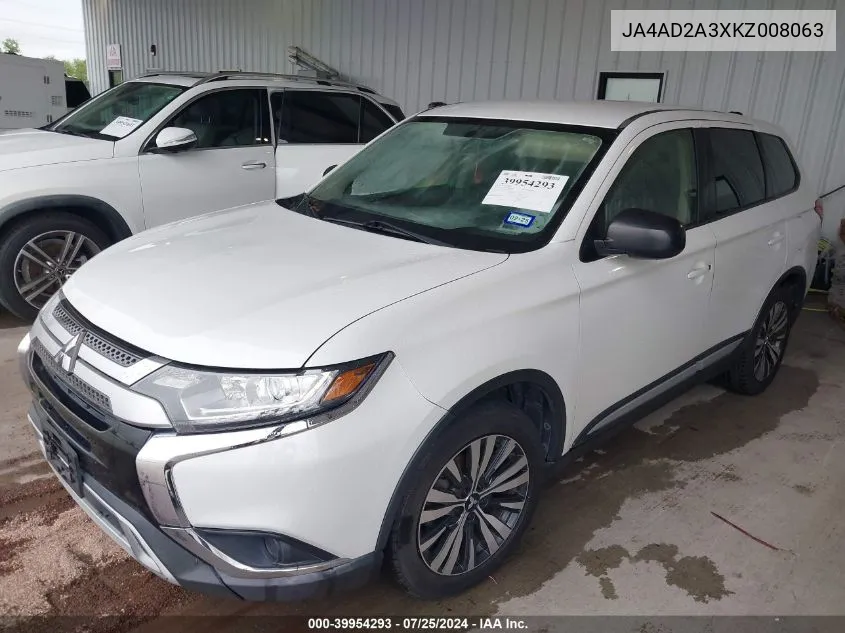 JA4AD2A3XKZ008063 2019 Mitsubishi Outlander Es