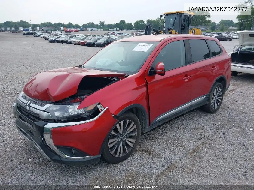 JA4AD3A32KZ042777 2019 Mitsubishi Outlander Le/Se/Sel