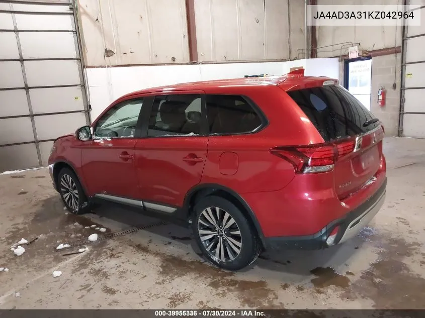 JA4AD3A31KZ042964 2019 Mitsubishi Outlander Le/Se/Sel