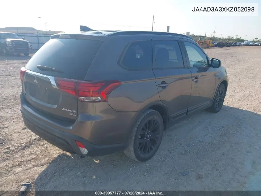 JA4AD3A3XKZ052098 2019 Mitsubishi Outlander Se/Sel/Le