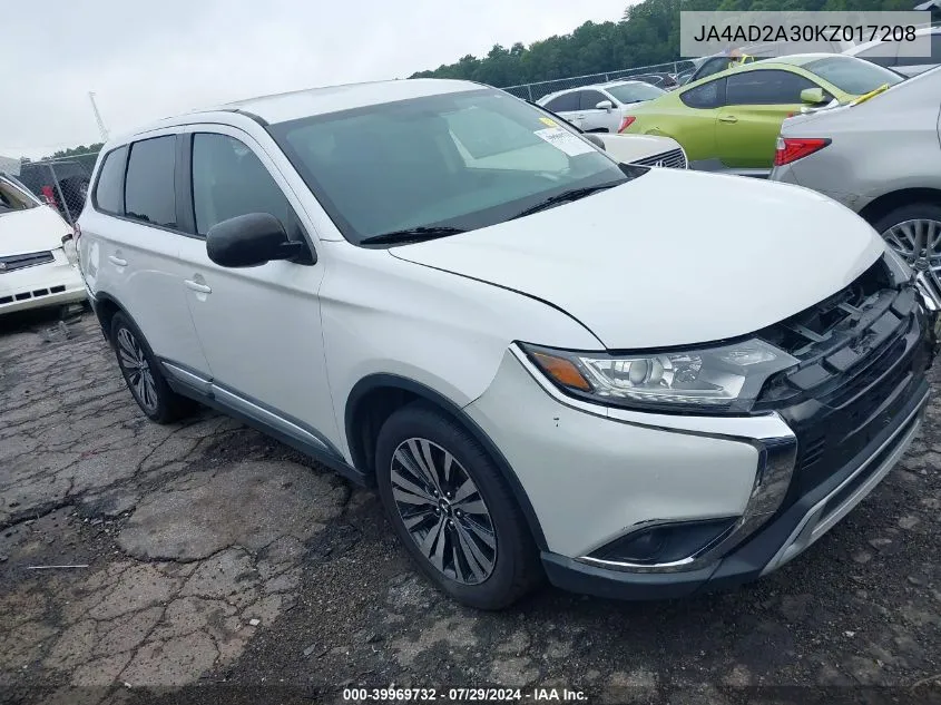 2019 Mitsubishi Outlander Es VIN: JA4AD2A30KZ017208 Lot: 39969732