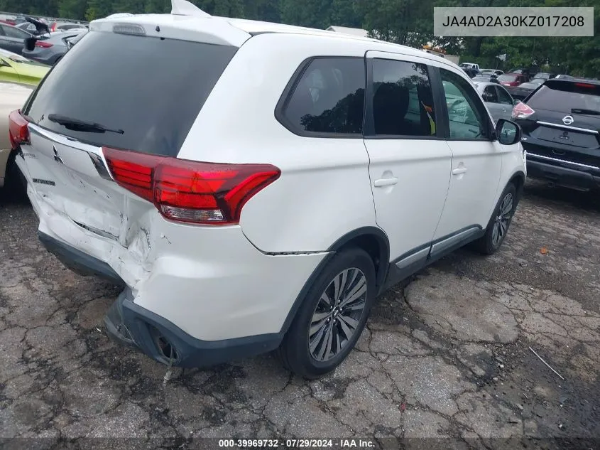 JA4AD2A30KZ017208 2019 Mitsubishi Outlander Es