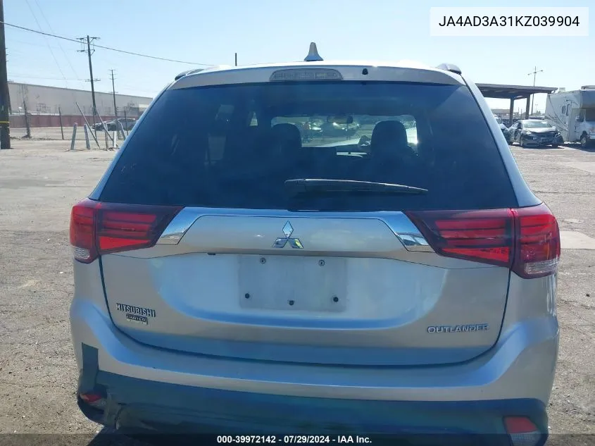 JA4AD3A31KZ039904 2019 Mitsubishi Outlander Le