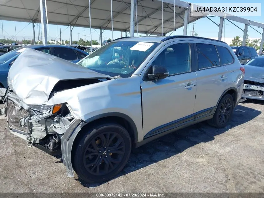 2019 Mitsubishi Outlander Le VIN: JA4AD3A31KZ039904 Lot: 39972142