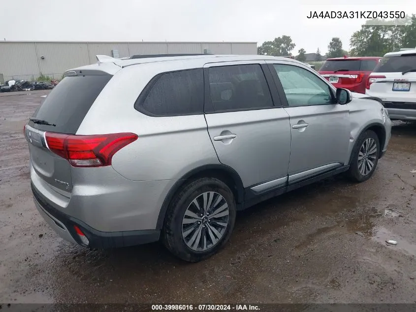 JA4AD3A31KZ043550 2019 Mitsubishi Outlander Se