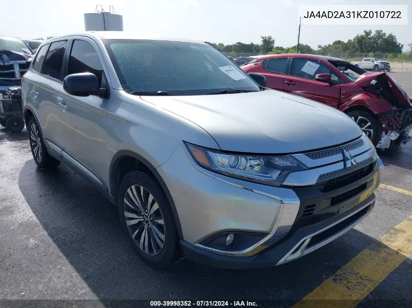 JA4AD2A31KZ010722 2019 Mitsubishi Outlander Es