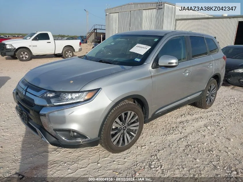 2019 Mitsubishi Outlander Se VIN: JA4AZ3A38KZ042347 Lot: 40004935