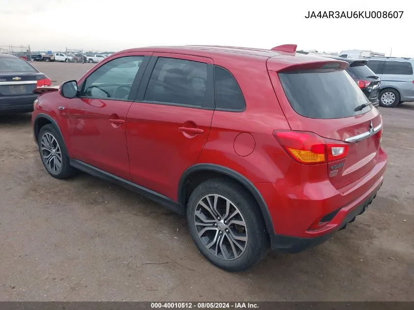 2019 Mitsubishi Outlander Sport 2.0 Es VIN: JA4AR3AU6KU008607 Lot: 40010512