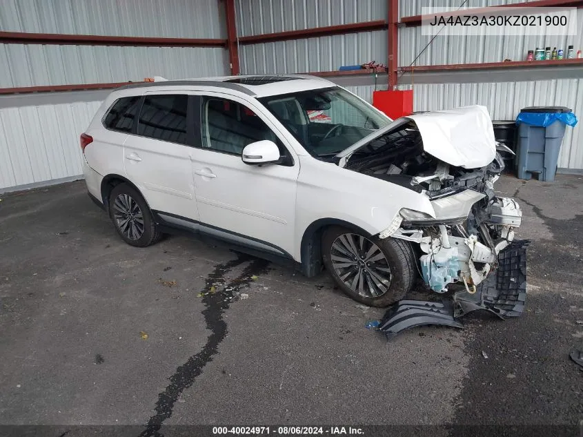 2019 Mitsubishi Outlander Sel VIN: JA4AZ3A30KZ021900 Lot: 40024971