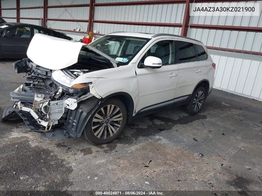 2019 Mitsubishi Outlander Sel VIN: JA4AZ3A30KZ021900 Lot: 40024971