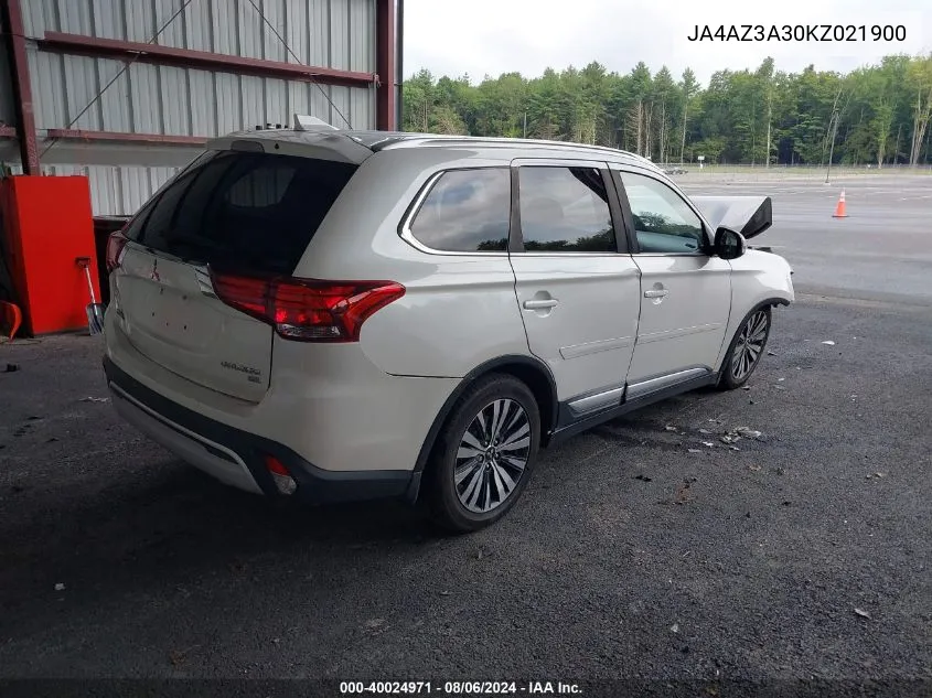 2019 Mitsubishi Outlander Sel VIN: JA4AZ3A30KZ021900 Lot: 40024971