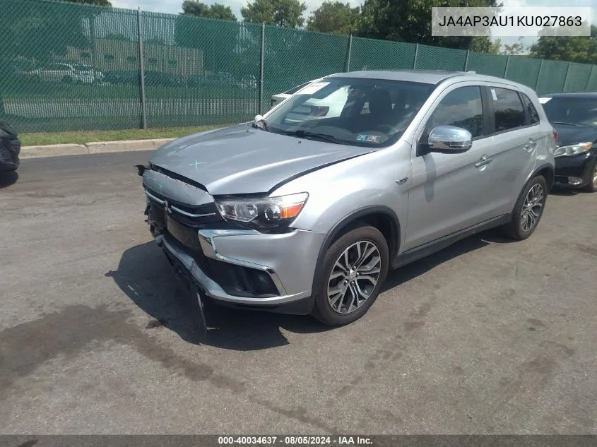 JA4AP3AU1KU027863 2019 Mitsubishi Outlander Sport 2.0 Es