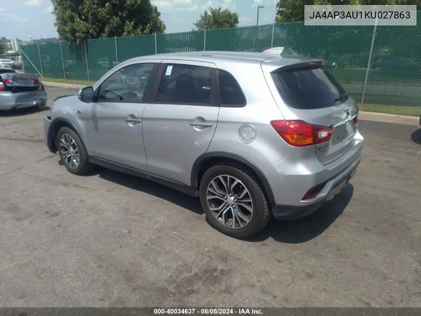 JA4AP3AU1KU027863 2019 Mitsubishi Outlander Sport 2.0 Es