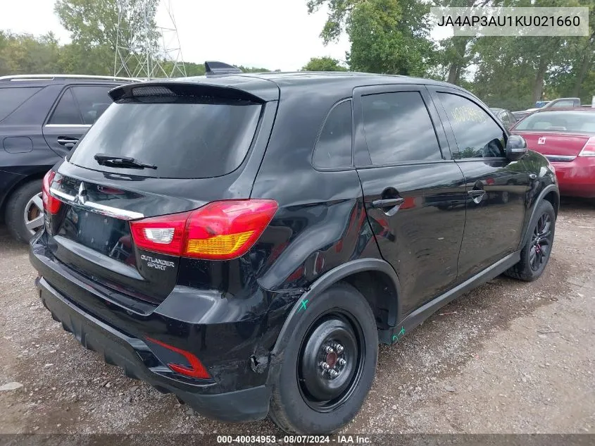 JA4AP3AU1KU021660 2019 Mitsubishi Outlander Sport 2.0 Le