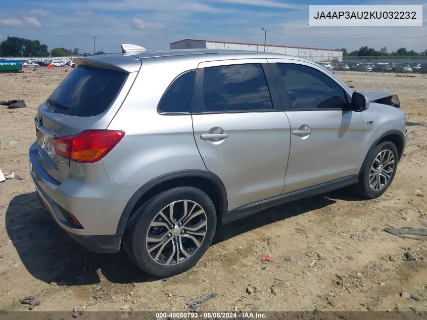 JA4AP3AU2KU032232 2019 Mitsubishi Outlander Sport 2.0 Es