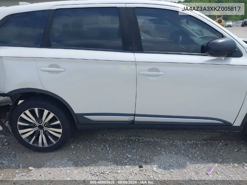 2019 Mitsubishi Outlander Es VIN: JA4AZ3A3XKZ005817 Lot: 40050828