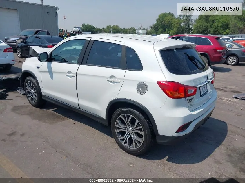 2019 Mitsubishi Outlander Sport 2.0 Le VIN: JA4AR3AU8KU010570 Lot: 40062892