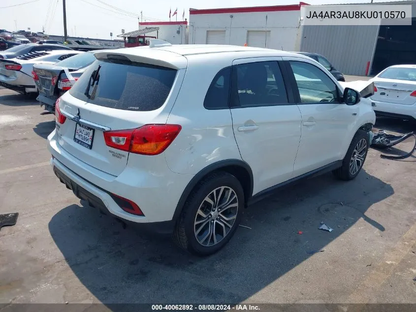 2019 Mitsubishi Outlander Sport 2.0 Le VIN: JA4AR3AU8KU010570 Lot: 40062892