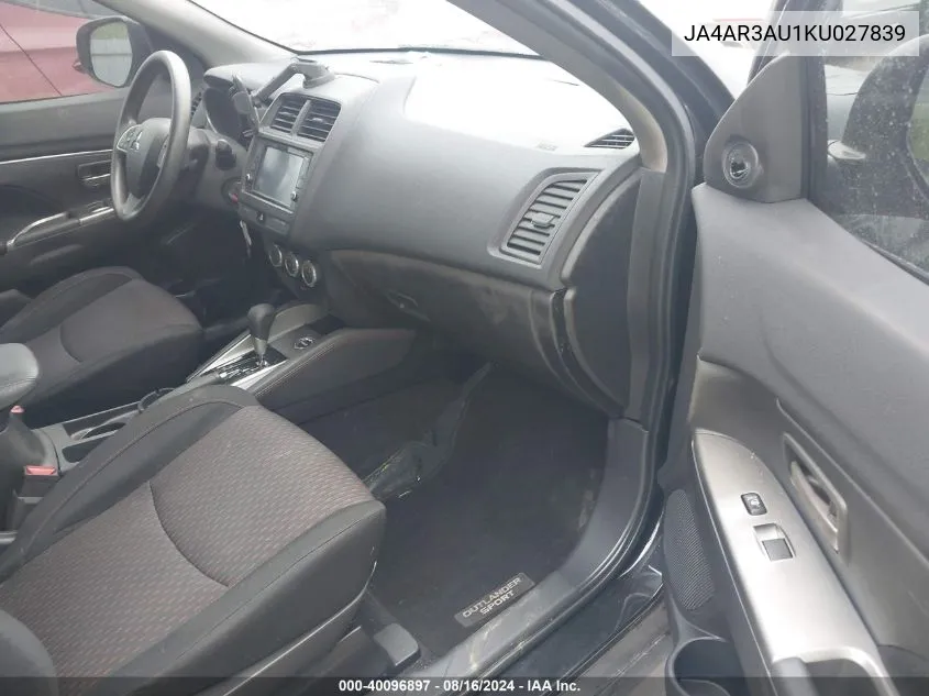 JA4AR3AU1KU027839 2019 Mitsubishi Outlander Sport 2.0 Es