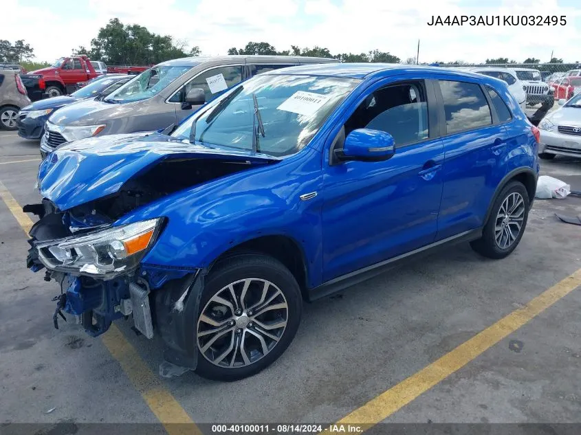 2019 Mitsubishi Outlander Sport 2.0 Es VIN: JA4AP3AU1KU032495 Lot: 40100011