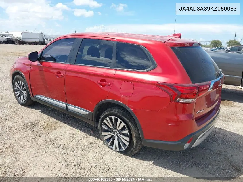 2019 Mitsubishi Outlander Se VIN: JA4AD3A39KZ050083 Lot: 40102990