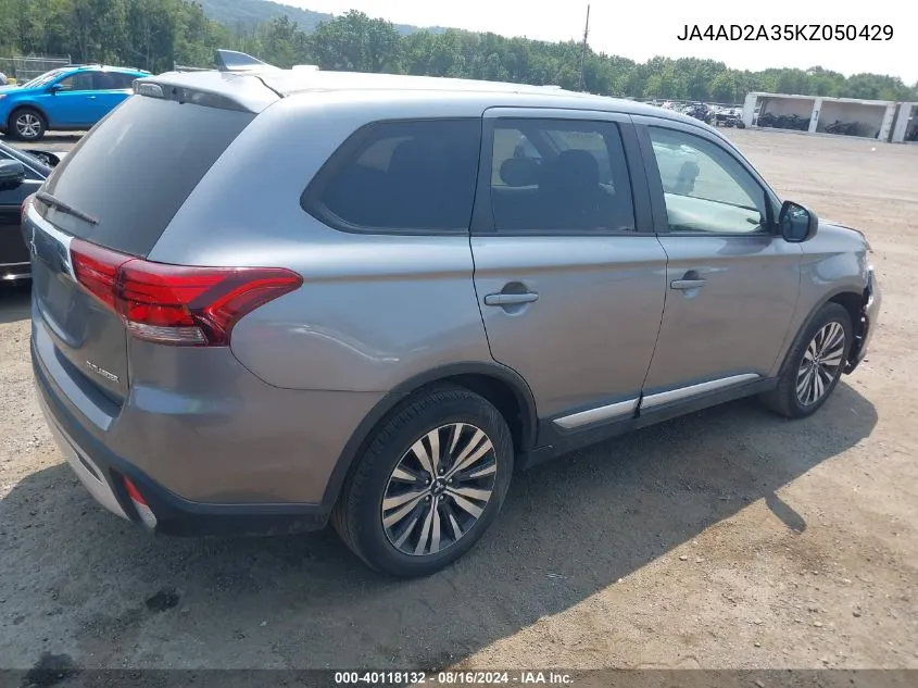 2019 Mitsubishi Outlander Es VIN: JA4AD2A35KZ050429 Lot: 40118132