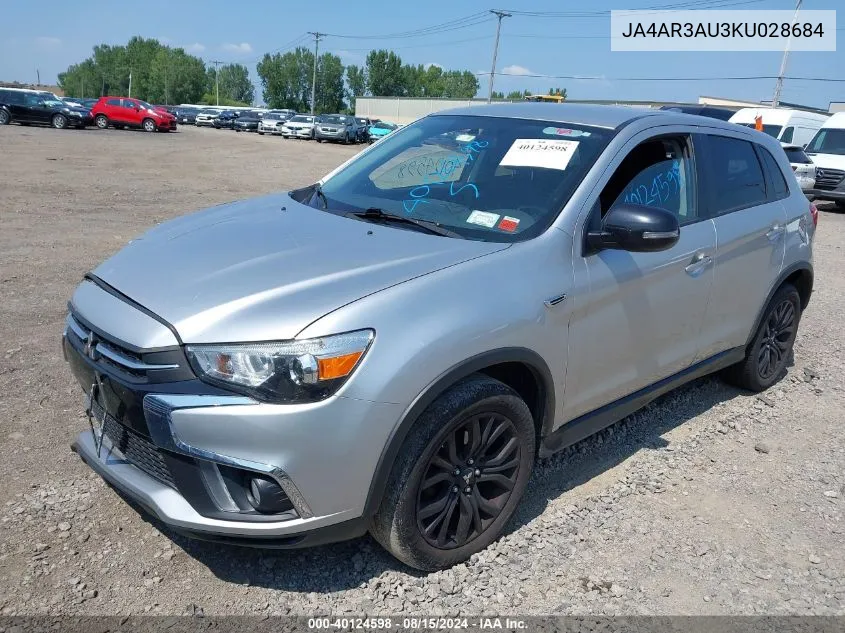 2019 Mitsubishi Outlander Sport 2.0 Le VIN: JA4AR3AU3KU028684 Lot: 40124598