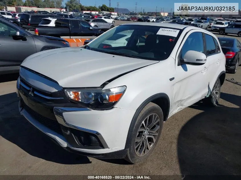 2019 Mitsubishi Outlander Sport 2.0 Es VIN: JA4AP3AU8KU032185 Lot: 40168520