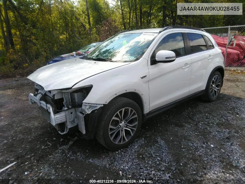 2019 Mitsubishi Outlander Sport 2.4 Gt VIN: JA4AR4AW0KU028455 Lot: 40212238