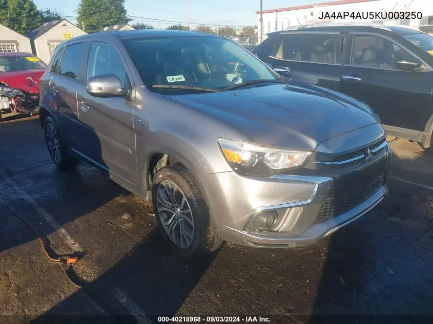 2019 Mitsubishi Outlander Sport 2.0 Se VIN: JA4AP4AU5KU003250 Lot: 40218968