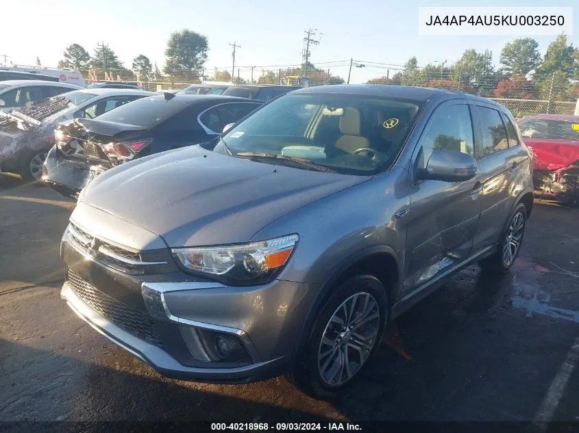 JA4AP4AU5KU003250 2019 Mitsubishi Outlander Sport 2.0 Se