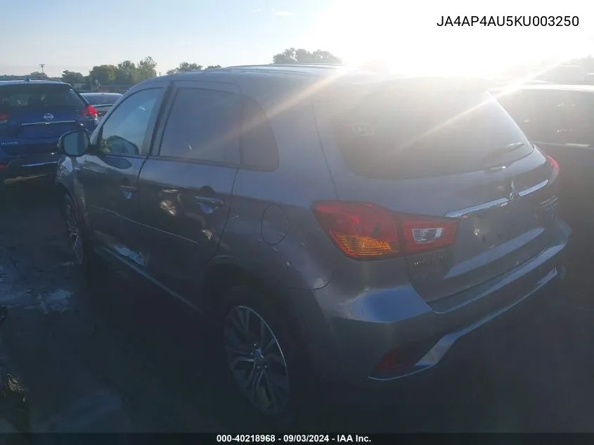 JA4AP4AU5KU003250 2019 Mitsubishi Outlander Sport 2.0 Se