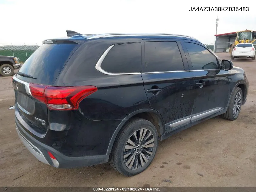 JA4AZ3A38KZ036483 2019 Mitsubishi Outlander Sel