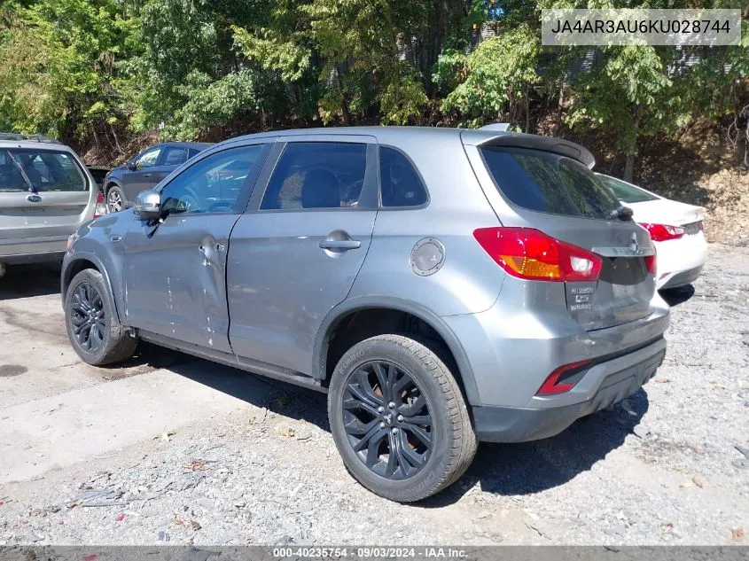 2019 Mitsubishi Outlander Sport 2.0 Le VIN: JA4AR3AU6KU028744 Lot: 40235754