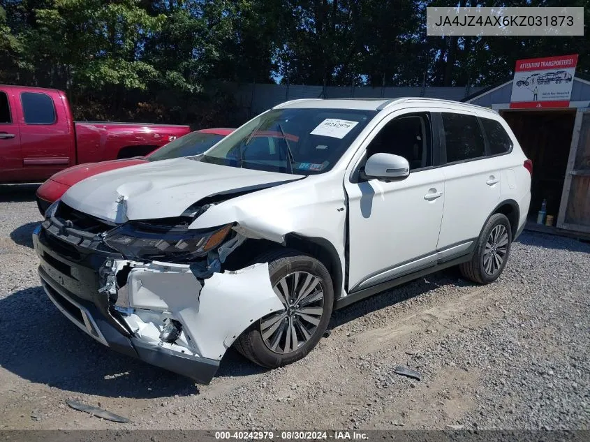 2019 Mitsubishi Outlander Gt VIN: JA4JZ4AX6KZ031873 Lot: 40242979