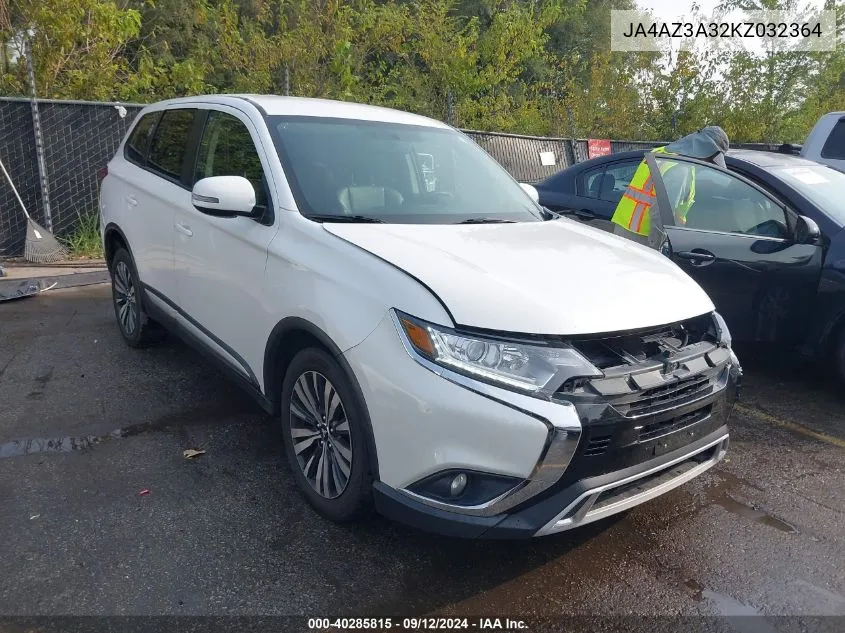 2019 Mitsubishi Outlander Se VIN: JA4AZ3A32KZ032364 Lot: 40285815