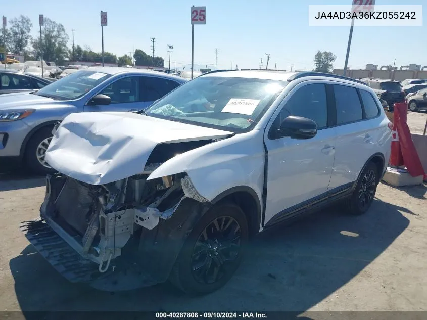 2019 Mitsubishi Outlander Se/Sel/Le VIN: JA4AD3A36KZ055242 Lot: 40287806