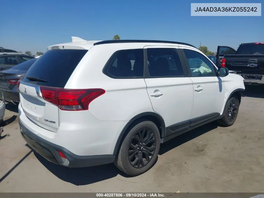 2019 Mitsubishi Outlander Se/Sel/Le VIN: JA4AD3A36KZ055242 Lot: 40287806