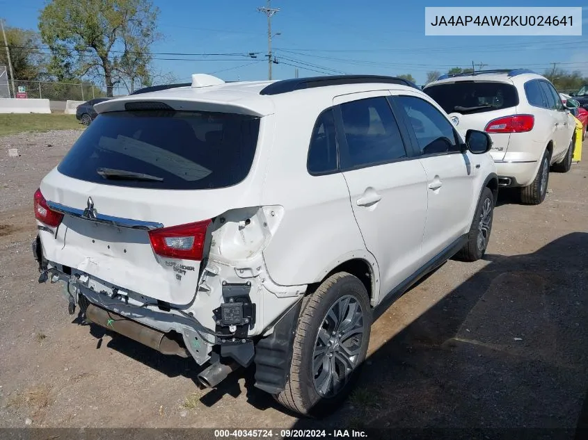 2019 Mitsubishi Outlander Sport 2.4 Gt VIN: JA4AP4AW2KU024641 Lot: 40345724