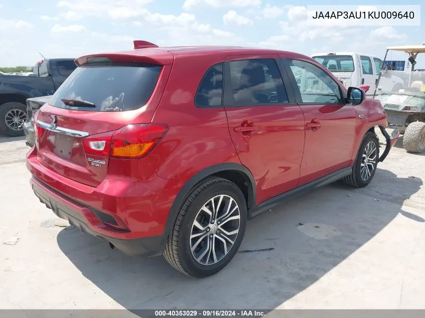 2019 Mitsubishi Outlander Sport 2.0 Es VIN: JA4AP3AU1KU009640 Lot: 40353029