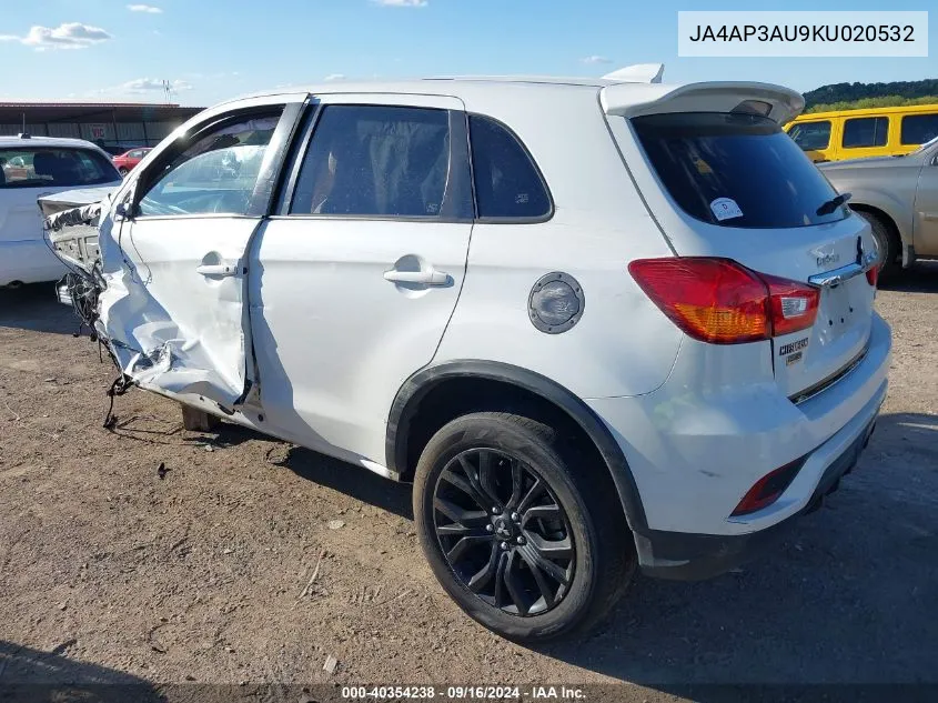 2019 Mitsubishi Outlander Sport 2.0 Sp VIN: JA4AP3AU9KU020532 Lot: 40354238