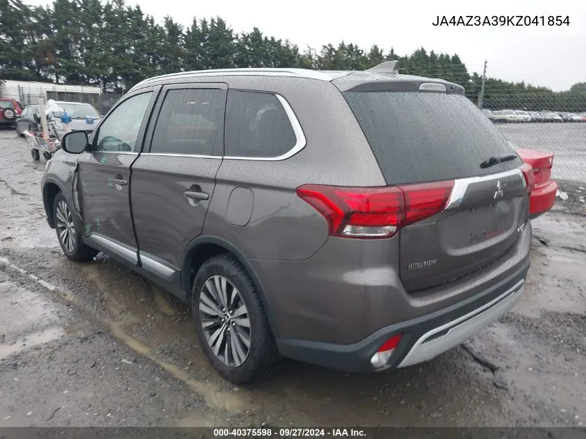 2019 Mitsubishi Outlander Se/Sel/Le VIN: JA4AZ3A39KZ041854 Lot: 40375598